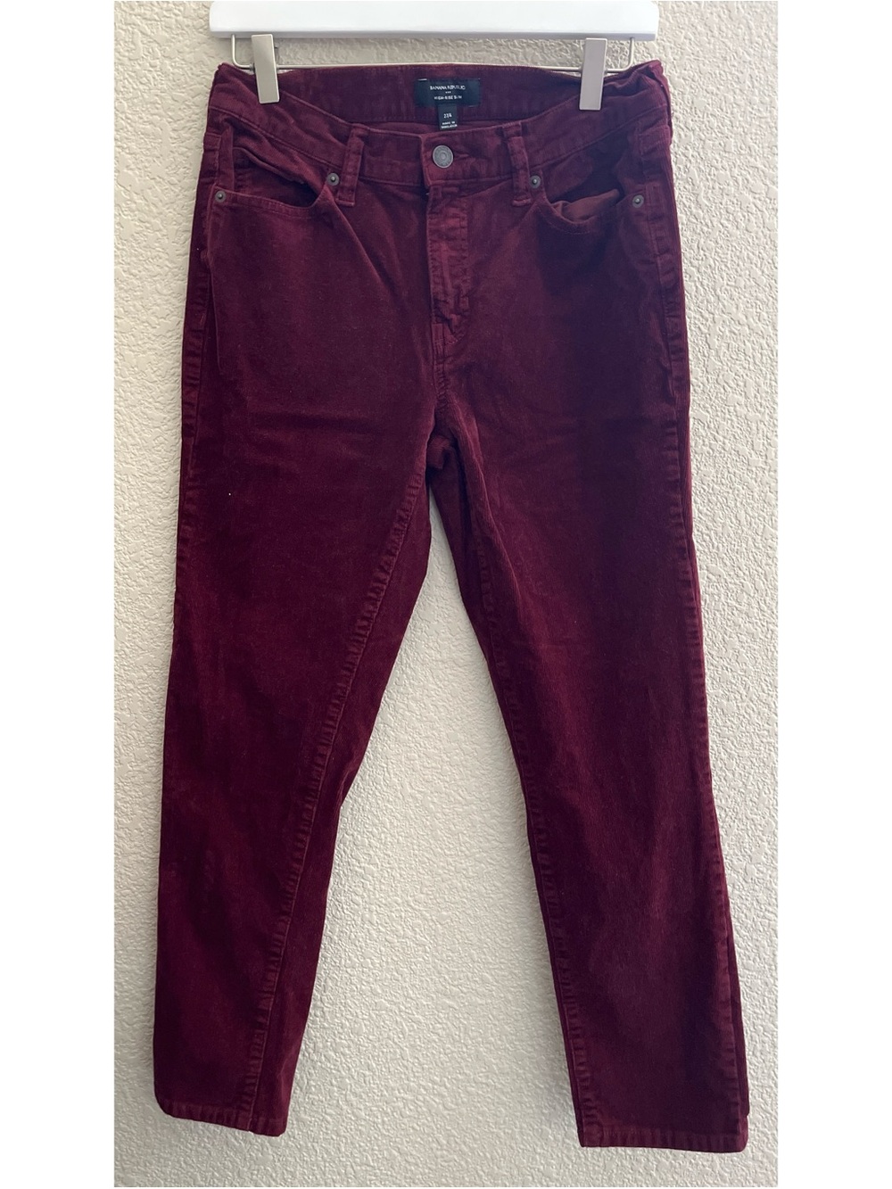 Banana Republic Factory Cranberry Corduroy High Rise Slim Pants Women’s Size 4